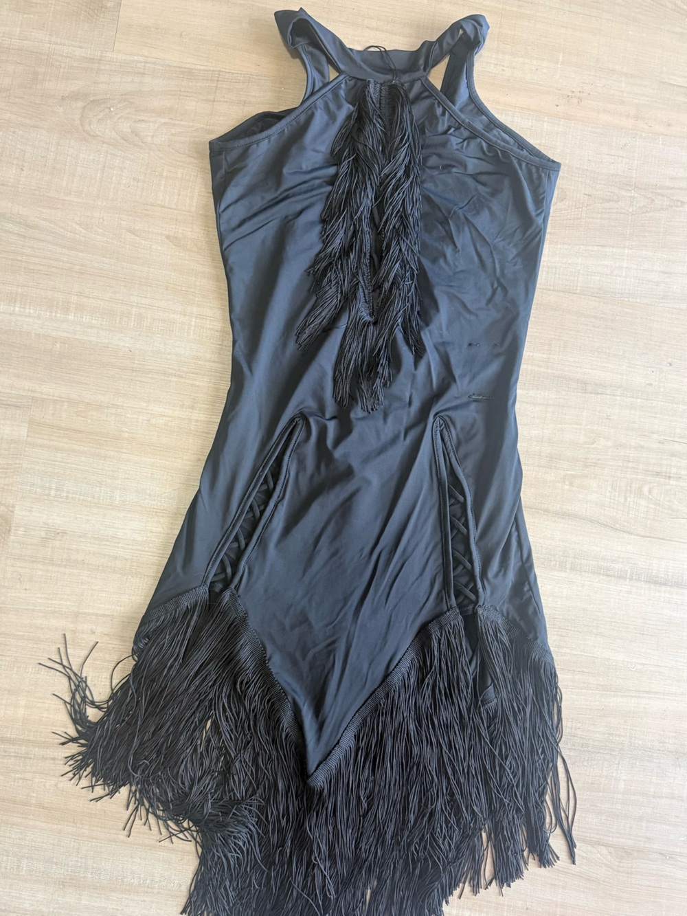 Black Fringe Cocktail Salsa Latin Dance Dress